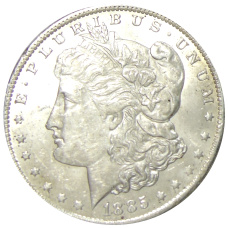 Монета 1 доллар 1885 года O США «Доллар Моргана» (аверс)