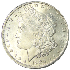 Монета 1 доллар 1885 года O США «Доллар Моргана» (аверс)