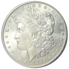 Монета 1 доллар 1885 года O США «Доллар Моргана» (аверс)