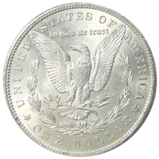 Монета 1 доллар 1884 года O США «Доллар Моргана» (реверс)