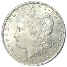 Монета 1 доллар 1885 года O США «Доллар Моргана» (аверс)