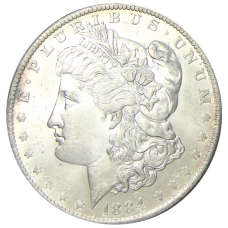 Монета 1 доллар 1884 года O США «Доллар Моргана» (аверс)