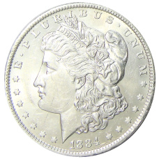 Монета 1 доллар 1884 года O США «Доллар Моргана» (аверс)