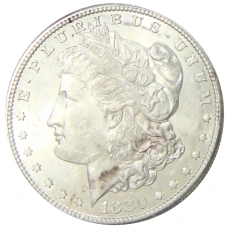 Монета 1 доллар 1880 года S США «Доллар Моргана» (аверс)