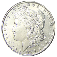 Монета 1 доллар 1889 года США «Доллар Моргана» (аверс)