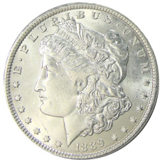 Монета 1 доллар 1889 года США «Доллар Моргана» (аверс)