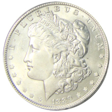 Монета 1 доллар 1889 года США «Доллар Моргана» (аверс)
