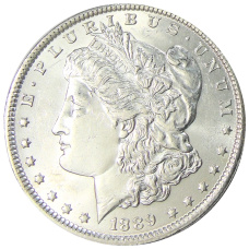 Монета 1 доллар 1889 года США «Доллар Моргана» (аверс)