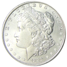 Монета 1 доллар 1889 года США «Доллар Моргана» (аверс)