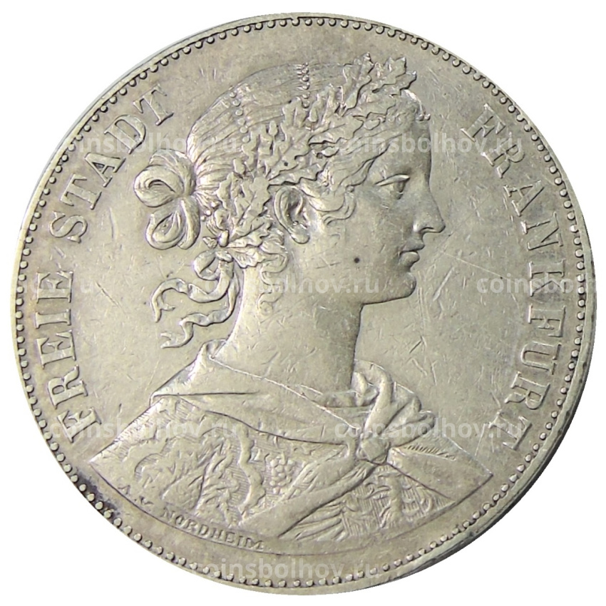 Монета 1 союзный талер 1859 года Германские государства — Франкфурт