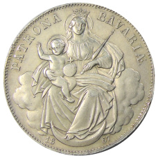 Монета 1 талер 1867 года Германские государства — Бавария (аверс)