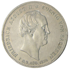 Монета 1 талер 1854 года Германские государства — Саксония «Смерть Короля Фридриха Августа II» (реверс)