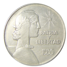 Монета 1 песо 1935 года Куба (аверс)