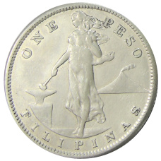 Монета 1 песо 1907 года Филиппины (Администрация США) (аверс)
