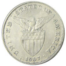 Монета 1 песо 1907 года Филиппины (Администрация США) (реверс)