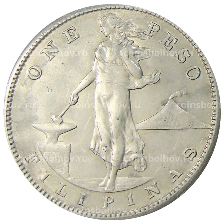 Монета 1 песо 1908 года Филиппины (Администрация США)