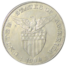 Монета 1 песо 1908 года Филиппины (Администрация США) (реверс)