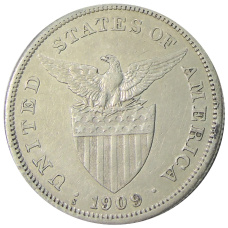Монета 1 песо 1909 года Филиппины (Администрация США) (реверс)