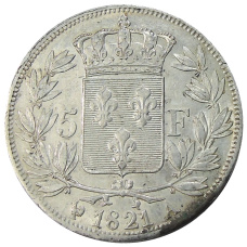 Монета 5 франков 1821 года А Франция (реверс)