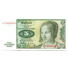 Банкнота 5 марок 1960 года Германия