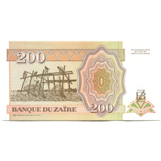 Банкнота 200 заиров 1994 года Заир (вид 2)