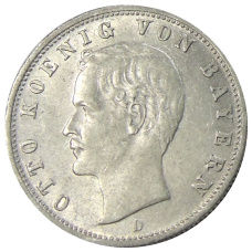 Монета 2 марки 1906 года D Германия (Бавария) (аверс)