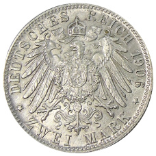 Монета 2 марки 1906 года D Германия (Бавария) (реверс)