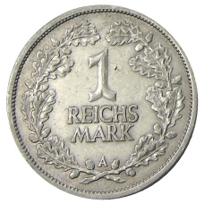 Монета 1 рейхсмарка 1926 года A Германия (аверс)