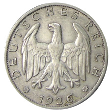 Монета 1 рейхсмарка 1926 года A Германия (реверс)