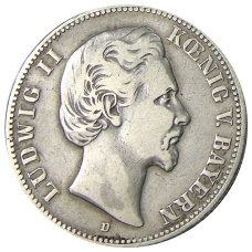 Монета 2 марки 1880 года D Германия (Бавария) (аверс)