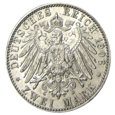 Монета 2 марки 1906 года Е Германия (Саксония) (реверс)