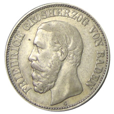 Монета 2 марки 1899 года G Германия (Баден) (аверс)
