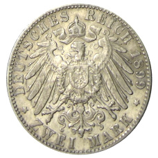 Монета 2 марки 1899 года G Германия (Баден) (реверс)