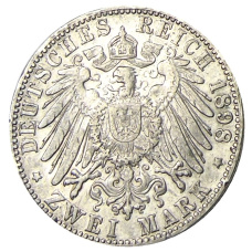 Монета 2 марки 1898 года G Германия (Баден) (реверс)