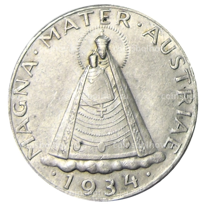 Монета 5 шиллингов 1934 года Австрия