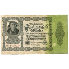 Банкнота 50000 марок 1922 года Германия