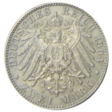 Монета 2 марки 1904 года Е Германия (Саксония) (реверс)