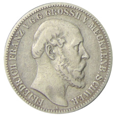 Монета 2 марки 1876 года A Германия (Мекленбург-Шверин) (аверс)