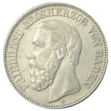 Монета 2 марки 1901 года G Германия (Баден) (аверс)
