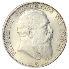 Монета 2 марки 1907 года G Германия (Баден) (аверс)