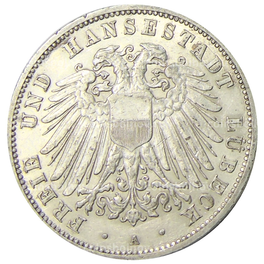 Монета 3 марки 1910 года A Германия (Любек)