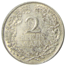 Монета 2 рейхсмарки 1925 года F Германия (аверс)