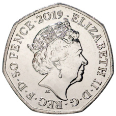 Монета 50 пенсов 2019 года Великобритания «60 лет медвежонку Паддингтону — Паддингтон у церкви Святого Павла» (реверс)