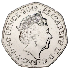 Монета 50 пенсов 2019 года Великобритания «60 лет медвежонку Паддингтону — Паддингтон у церкви Святого Павла» (реверс)