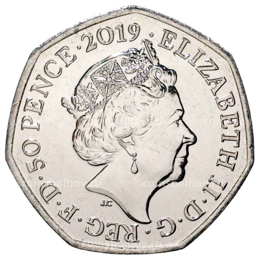 Монета 50 пенсов 2019 года Великобритания «60 лет медвежонку Паддингтону — Паддингтон у церкви Святого Павла» (вид 2)