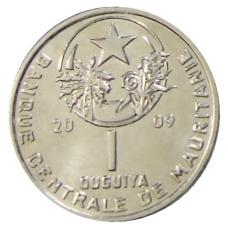 Монета 1 угия 2009 года Мавритания (аверс)
