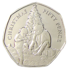 Монета 50 пенсов 2021 года Гибралтар «Рождество» (аверс)