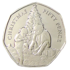 Монета 50 пенсов 2021 года Гибралтар «Рождество» (аверс)