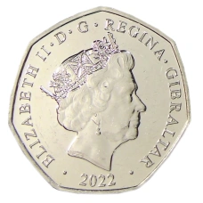 Монета 50 пенсов 2022 года Гибралтар «Рождество» (реверс)