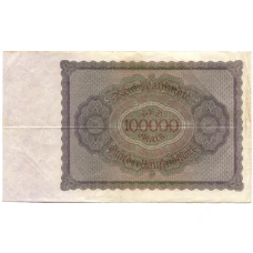 Банкнота 100000 марок 1923 года Германия (вид 2)